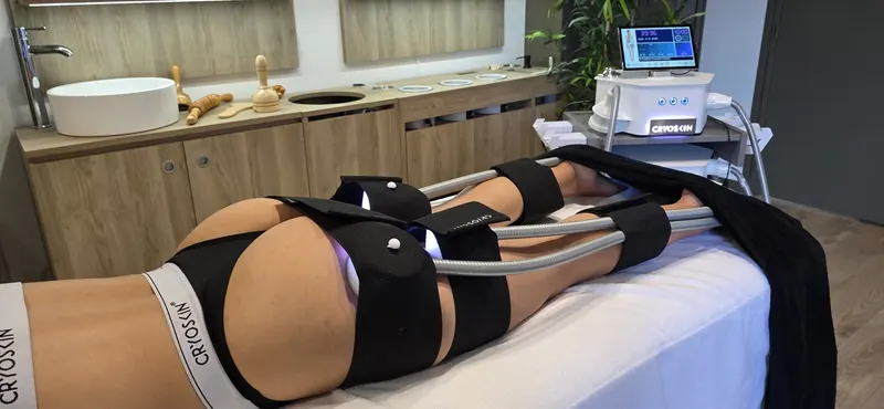 Cryoskin® Revolution static heads placed for a hands-free session