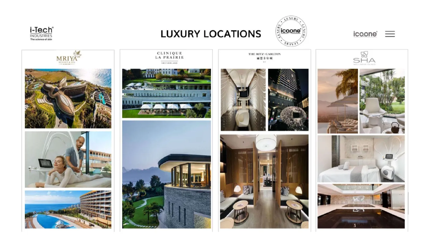 icoone® luxury locations worldwide — i-Tech Industries reference collage